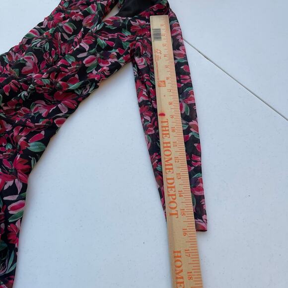 Y2K Cottagecor prairie Sheer Floral Ruched Bodycon Cutout Back GUESS Dress small - Picture 8 of 12